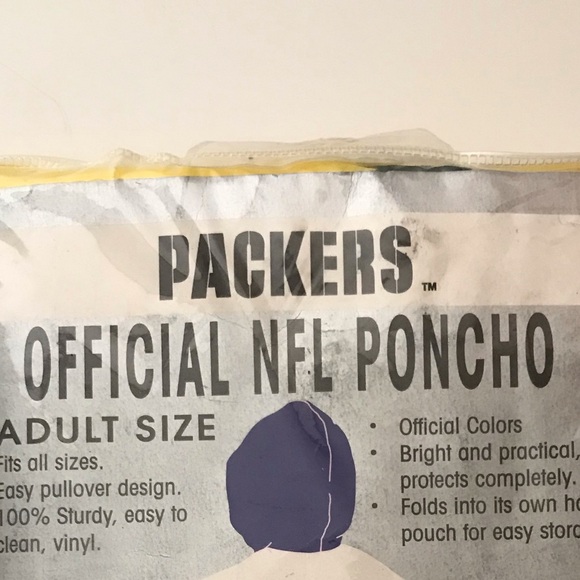 NWT Green Bay Packets Official NFL Licensed Poncho - Picture 11 of 13